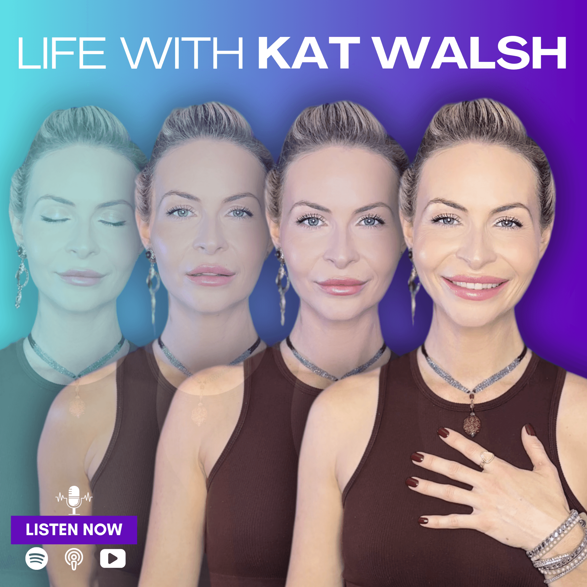 Kat’s Meow Podcast cover by host Kat Walsh